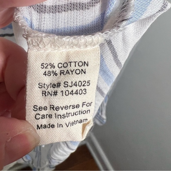 Sweet Wanderer Button Down Blouse White Stripes - Picture 10 of 10